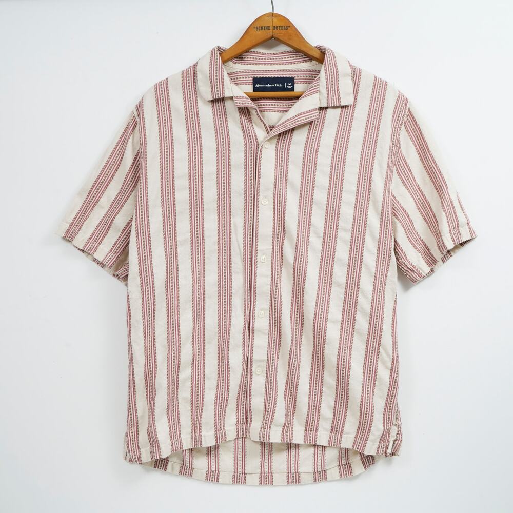 Abercrombie & Fitch Men's M Striped Shirt Short Sleeve